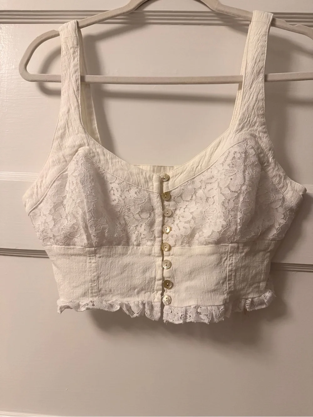 Free People Here I Go Brami Lace Top Sz Medium NWOT
